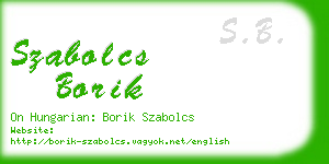 szabolcs borik business card